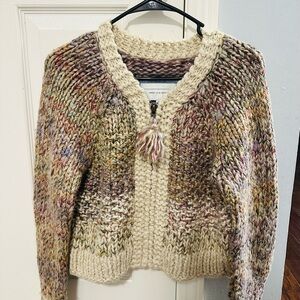 Anthropologie Chunky Knit Multicolor Sweater